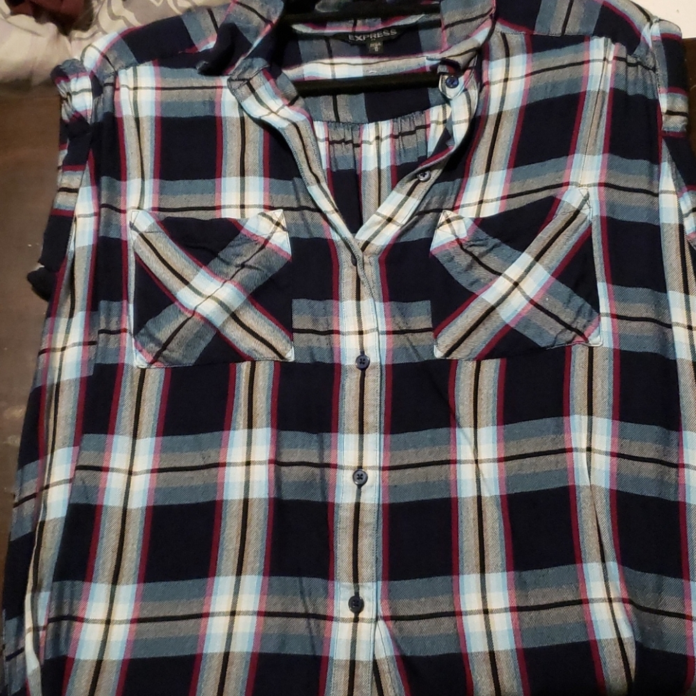 Express plaid tank top